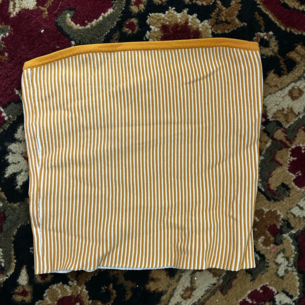 Striped Yellow and White Tube Top